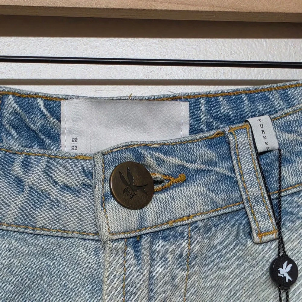 OneTeaspoon Street Walker Denim Shorts Kansas Light Wash High Waisted Sz 27‎ NWT